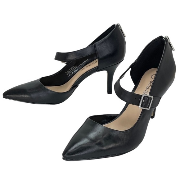 NWT Bella Vita Dawson Nordstrom Black Leather Ankle Strap High Heels Pumps 5.5 - Picture 2 of 8
